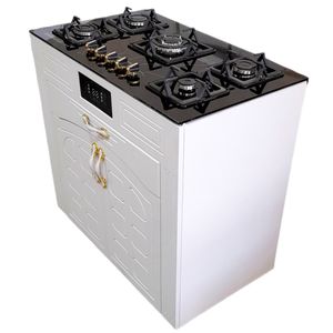 اجاق گاز 5 شعله هاکان مدل رو شیشه  فندک دار دو درب جا قاشقی __chm _ m5__