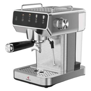 اسپرسو ساز خانگی 1.2 لیتری مباشی مدل me ecm2113 نیمه اتوماتیک با مصرف پودر قهوه مناسب تهیه اسپرسو و کاپوچینو دارای یک عدد نازل قهوه تنظیم میزان بخاردهی