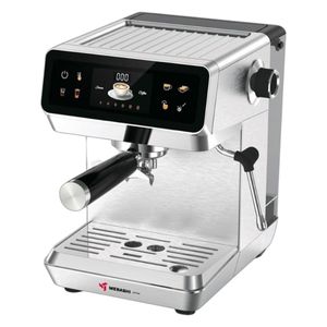 اسپرسوساز 1800 میلی‌لیتری مباشی مدل me ecm2119 مناسب تهیه اسپرسو کافه لاته موکا کاپوچینو ماکیاتو ریسترتو لانگو و امریکانو مکانیزم نظافت خودکار سیستم گرم کردن فنجان سینی چکه گیر حالت آماده به کار