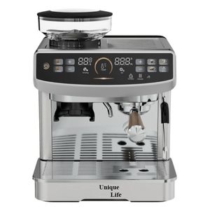 اسپرسوساز 2200 میلی‌لیتری یونیک لایف مدل 612 با مصرف دانه و پودر قهوه مناسب تهیه اسپرسو کاپوچینو و کافه لاته آسیاب قهوه