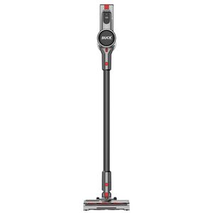جارو شارژی عصایی باک مدل bk1454 با موتور bldc 400w توان مکش 2200pa باتری لیتیومی 2200mah کارکرد 45 دقیقه فیلتر هپا سایکلونیک قابل شستشو نشانگر دیجیتال لامپ led جلو پارویی دو سری متنوع و دو چرخ کمکی برای حرکت آسان