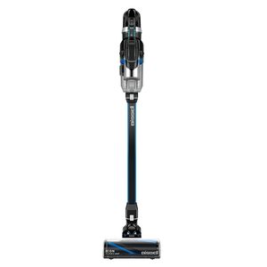جارو شارژی عصایی بیسل مدل omnipet turbo 3175b با توان موتور 400 وات ظرفیت باتری 2400mah زمان کارکرد 50 دقیقه برس توربوی موتوری گردگیری led قابلیت تبدیل به جارو دستی پایه دیواری و ترمز قفل‌کننده چرخ‌ها