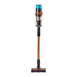 جارو شارژی عصایی دایسون مدل gen5detect با موتور دیجیتالی 280 وات هوا باتری 3800 میلی‌آمپر‌ساعت با عمر تا 70 دقیقه فیلتر hepa ضد آلرژی فناوری لیزر شناسایی گرد و غبار و صفحه‌نمایش دیجیتال هوشمند