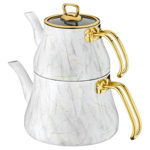 ست کتری و قوری بروئنی مدل marble mermer