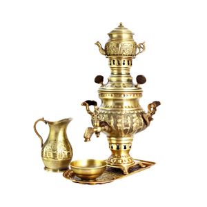 سرویس سماور زغالی مدل 502 مجموعه ۵ عددی