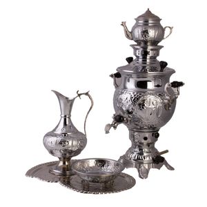 سرویس سماور گازی 5 پارچه جباری کد 662 ظرفیت 6 لیتر