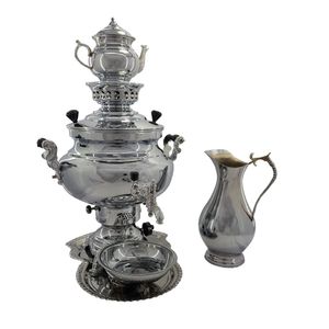 سرویس سماور گازی 5 پارچه پرتو گستر مدل عدسی گنجایش 8 لیتر