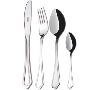 سرویس قاشق و چنگال 24 پارچه ناب استیل مدل venice مات