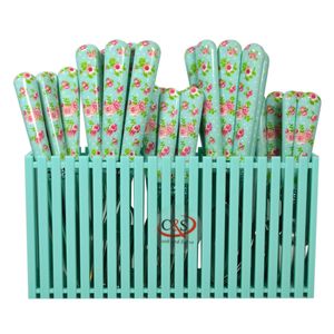 سرویس قاشق و چنگال 31 پارچه سی اند اس مدل floral rose point