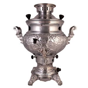 سماور گازی مدل عدسی قلم زنی کد 6 ظرفیت 6 لیتر