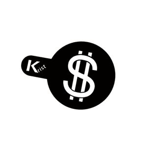 شابلون تزیین قهوه مدل dollar