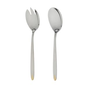 قاشق و چنگال سرو سالاد ناب استیل مدل پالرمو کد sz 300 01