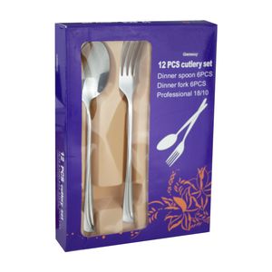 قاشق و چنگال غذا خوری مدل براق کد 3514 مجموعه 12 عددی