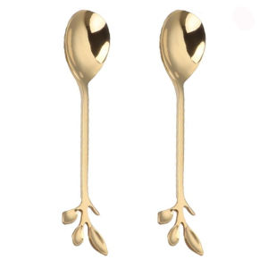 قاشق چای خوری مدل گلبرگ بسته دو عددی
