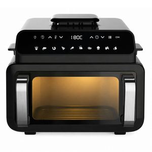 هواپز گریل‌پز و سرخ‌کن بدون‌روغن 10.5 لیتری پرودو مدل porodo lifestyle flexi cook pro indoor grill pdaf1015bk با توان 2100 وات کنترل دیجیتال 10 برنامه پخت و باز شدن دوگانه