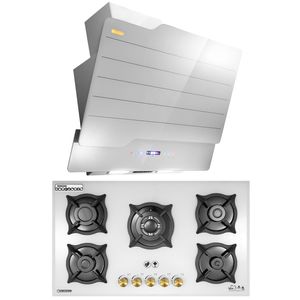 هود و اجاق گاز صفحه ای درخشان مدل نوت سفید g623
