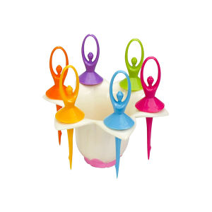 چنگال زیتون خوری مدل flower fairy کد rb225 مجموعه 6 عددی به همراه استند