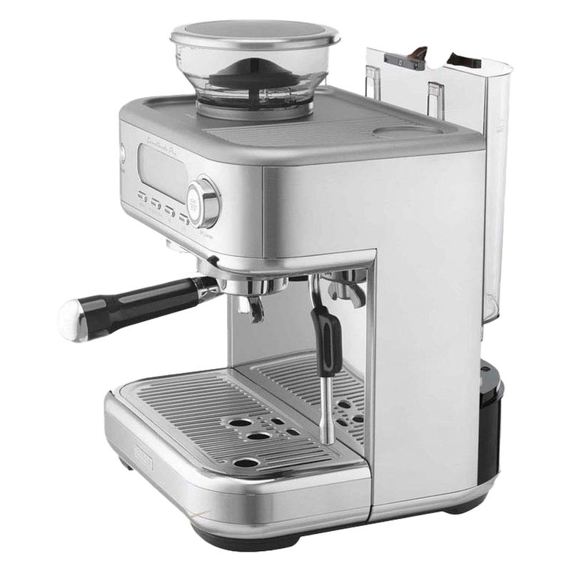 اسپرسوساز مباشی مدل me ecm2052 با مصرف دانه قهوه مناسب تهیه اسپرسو کافه لاته موکا کاپوچینو ماکیاتو ریسترتو لانگو امریکانو کافه اوله و فلت وایت دارای 2 عدد نازل قهوه آسیاب قهوه حالت آماده به کار سیستم گرم کردن فنجان سینی چکه گیر