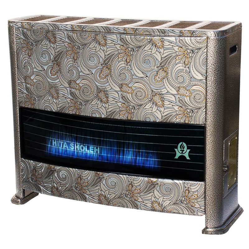 بخاری گازی هیتا شعله طرح گرافیکی چکشی مدل فیروزه hta120