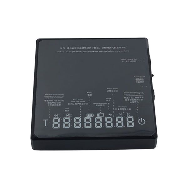 ترازو آشپزخانه دیجیتال مدل ac1020006 حداکثر ظرفیت قابل اندازه‌گیری 2 کیلوگرم با دقت اندازه‌گیری 0.1 گرم