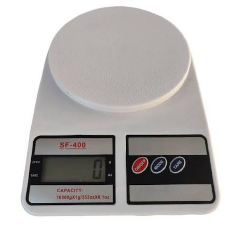ترازو آشپزخانه دیجیتال مدل new electronic sf 400 حداکثر ظرفیت قابل اندازه‌گیری 10 کیلوگرم با دقت اندازه‌گیری 1 گرم
