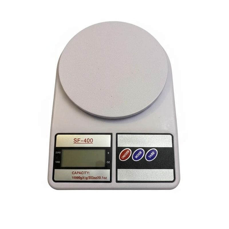 ترازو آشپزخانه دیجیتال مدل sf 400 حداکثر ظرفیت قابل اندازه‌گیری 10 کیلوگرم با دقت اندازه‌گیری 1 گرم