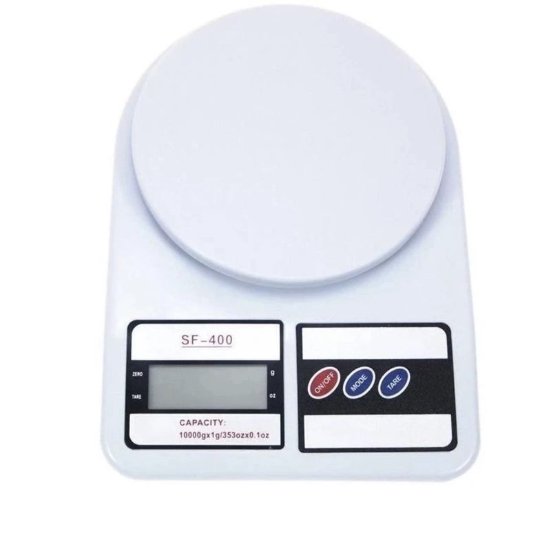 ترازو آشپزخانه دیجیتال مدل sf 400 حداکثر ظرفیت قابل اندازه‌گیری 99 کیلوگرم با دقت اندازه‌گیری 1 گرم
