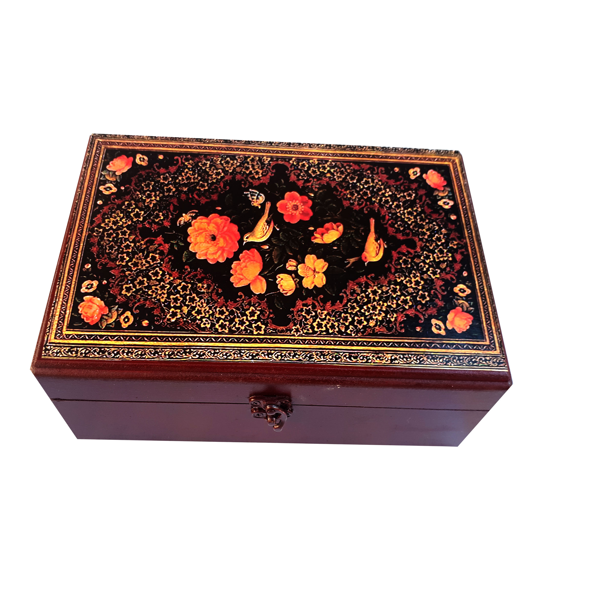 جعبه پذیرایی طرح گل و مرغ کد n1525