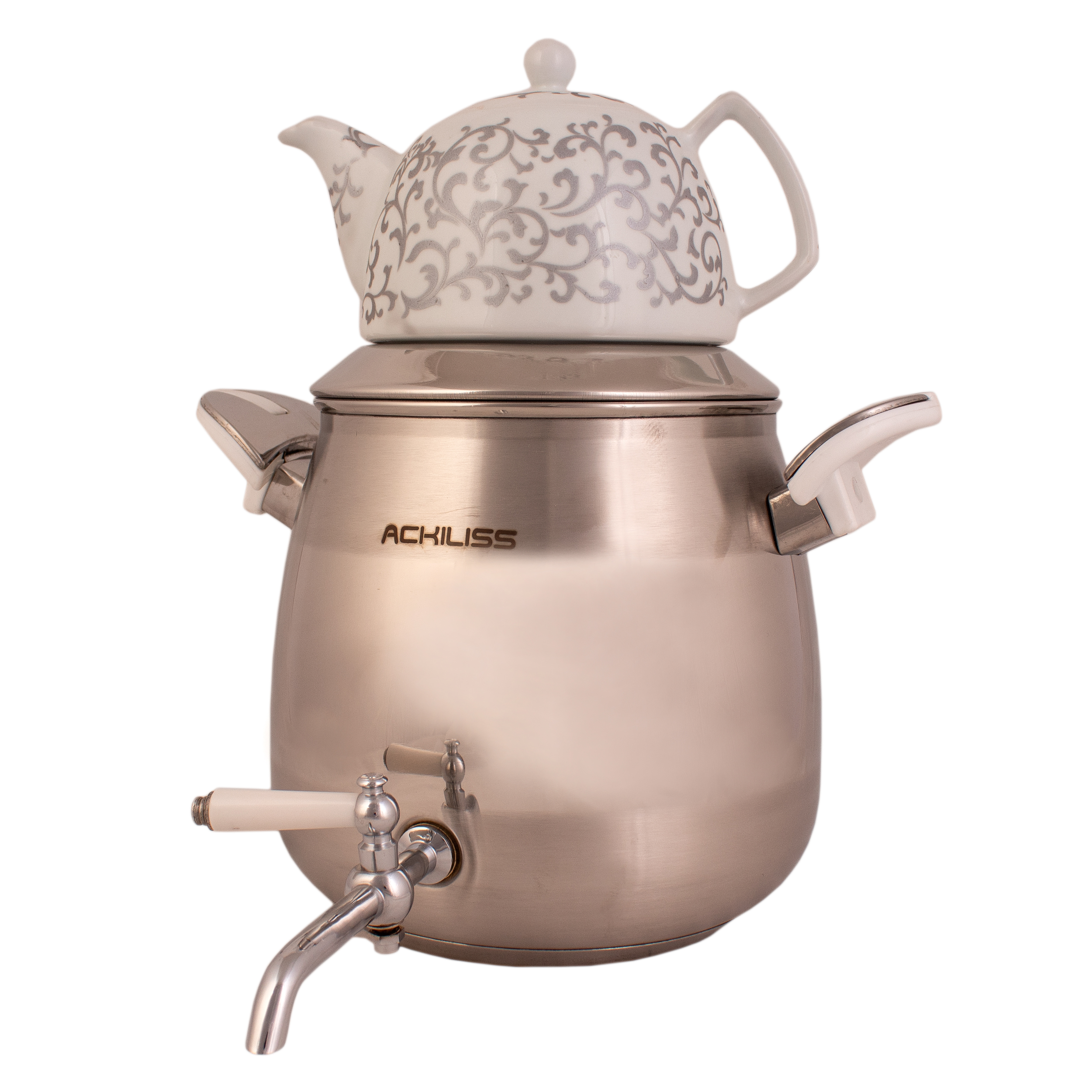 ست قوری و سماور آکیلیس مدل کف چدن کد 5080