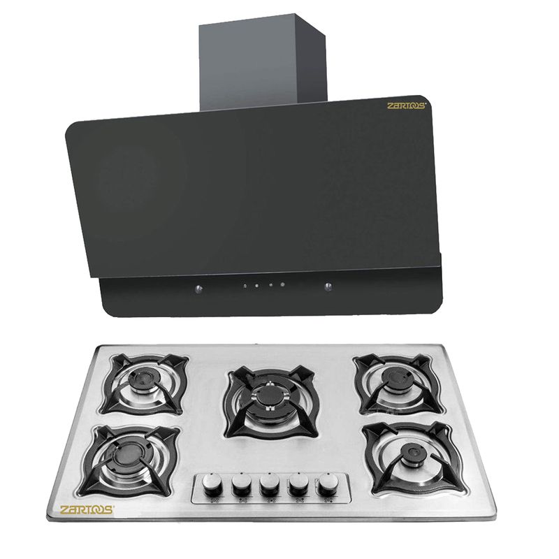 ست هود و اجاق گاز صفحه ای زرتوس مدل zs5003305