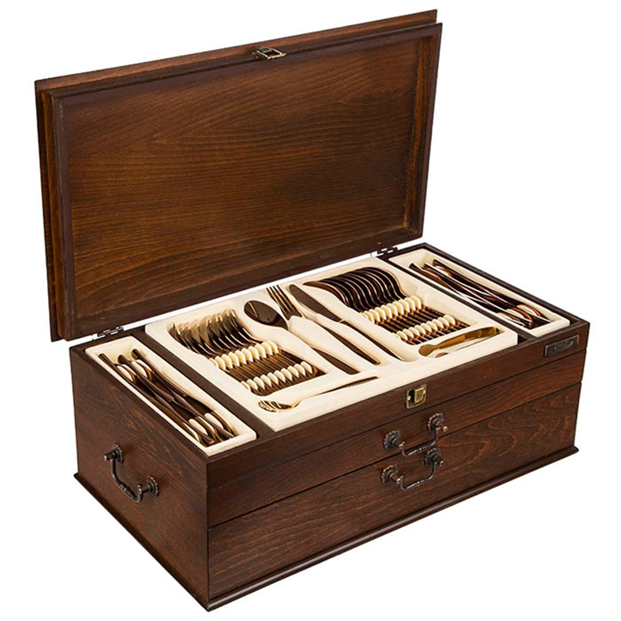 سرویس قاشق و چنگال 124 پارچه ناب استیل مدل florence pvd