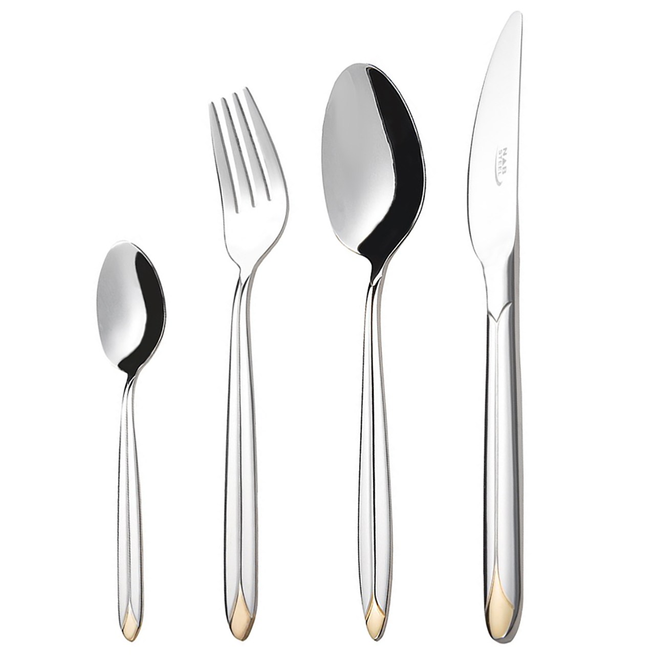 سرویس قاشق و چنگال 24 پارچه ناب استیل مدل palermo