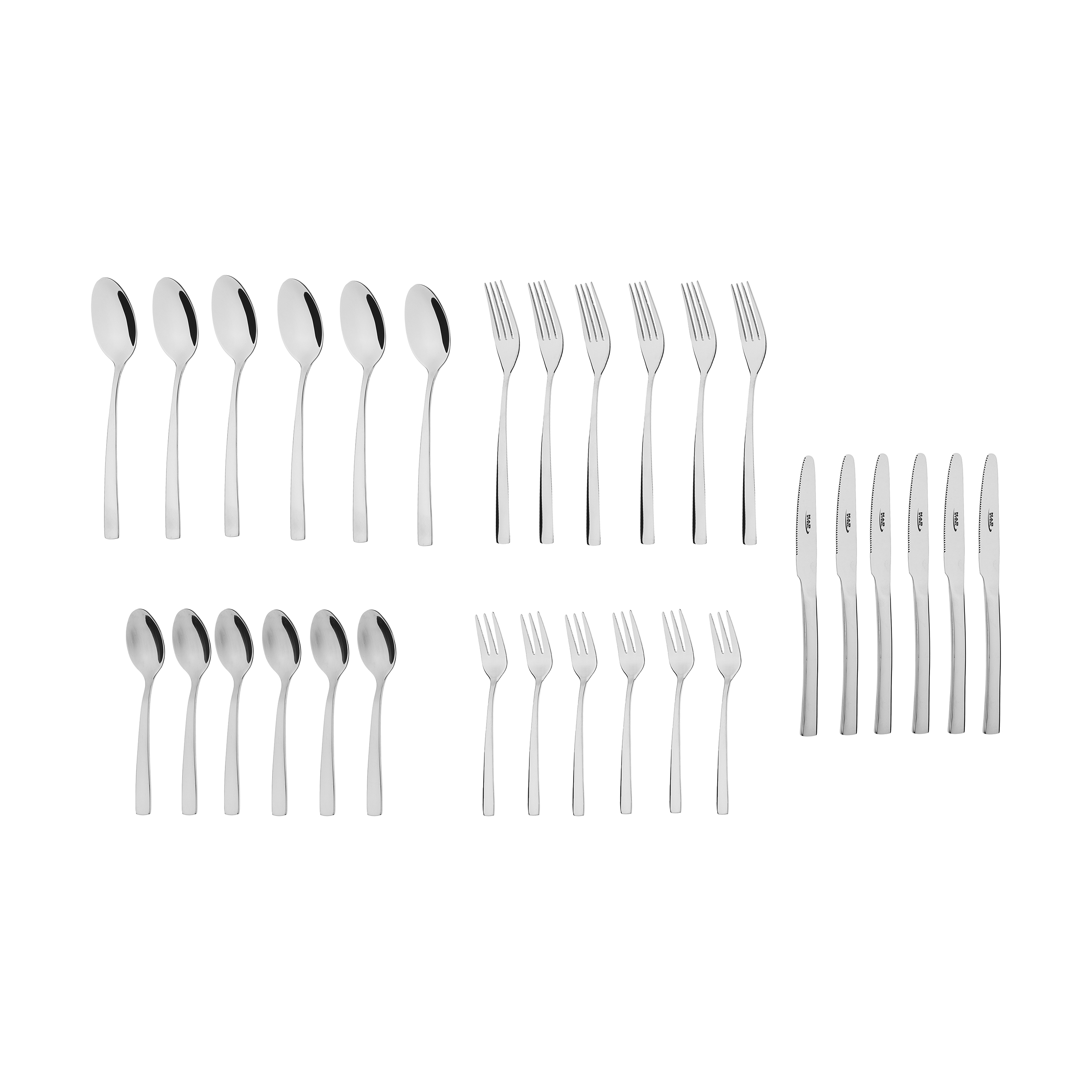 سرویس قاشق و چنگال 30 پارچه ناب استیل مدل felorance کد 310
