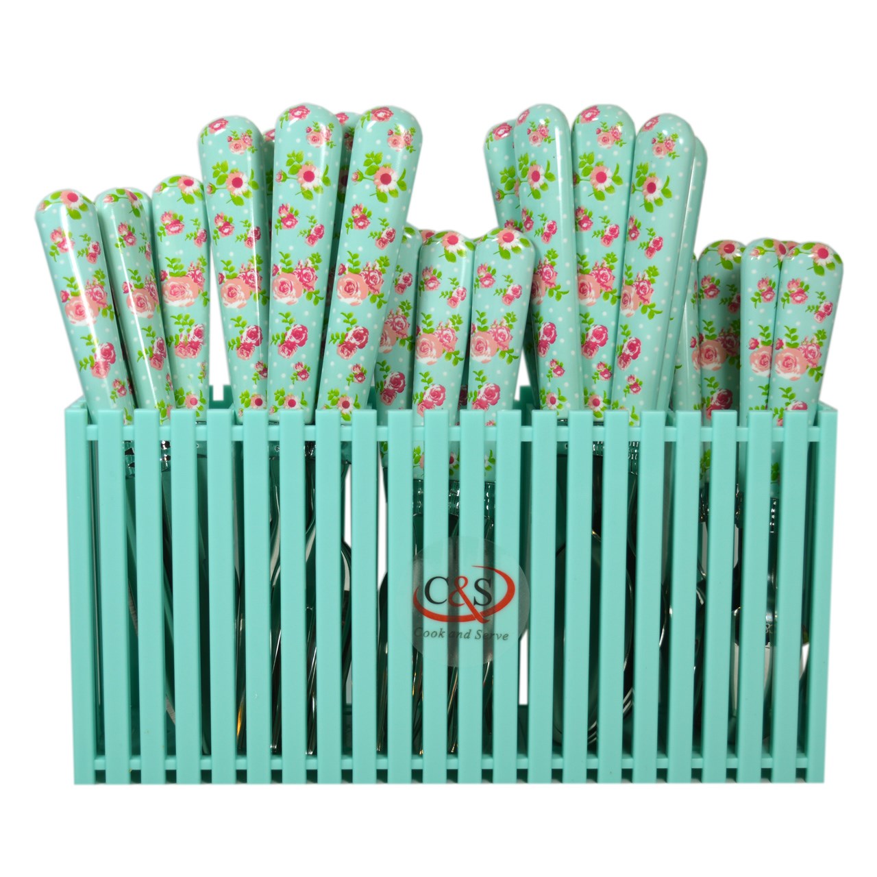 سرویس قاشق و چنگال 31 پارچه سی اند اس مدل floral rose point