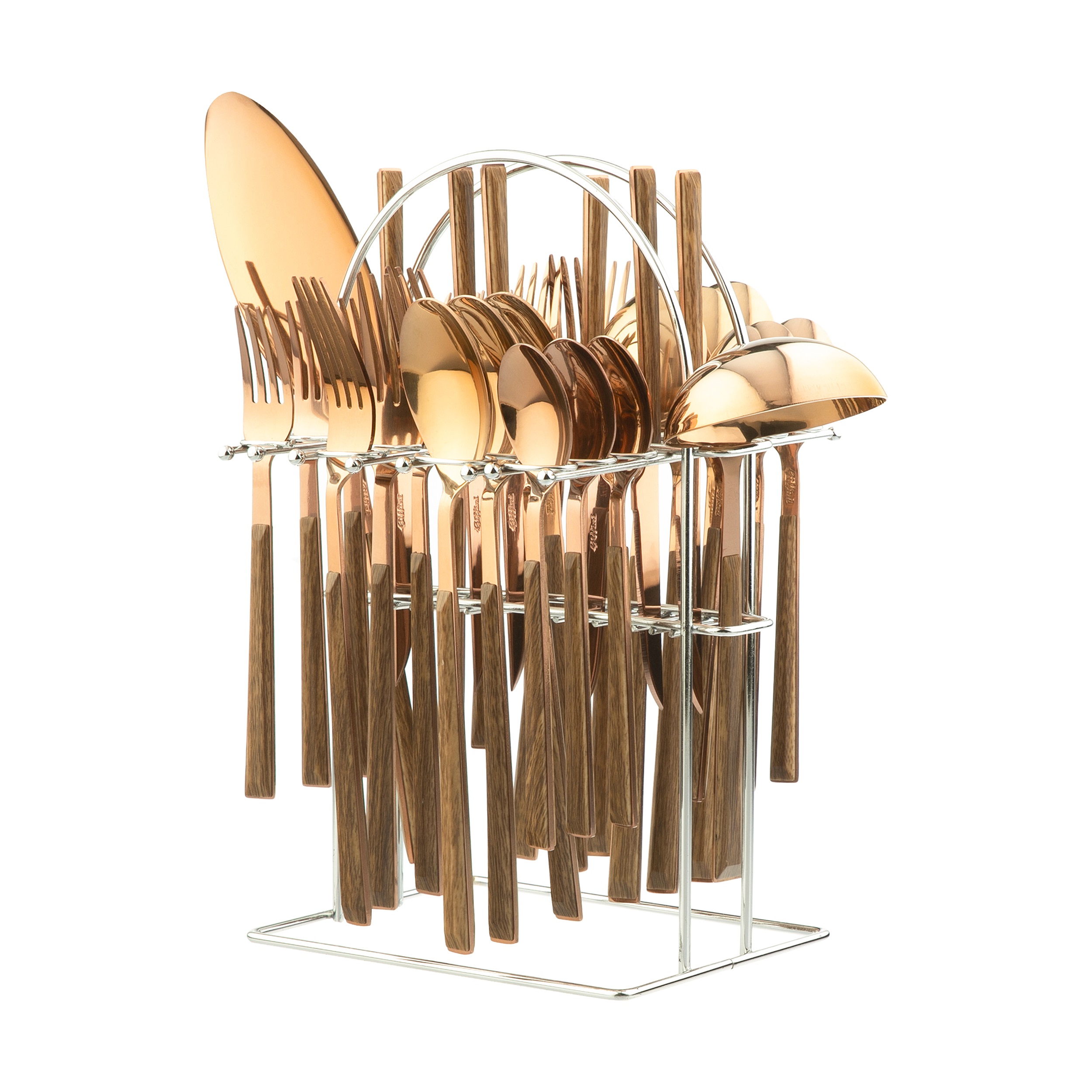 سرویس قاشق و چنگال 33 پارچه جی فی نی مدل wood r