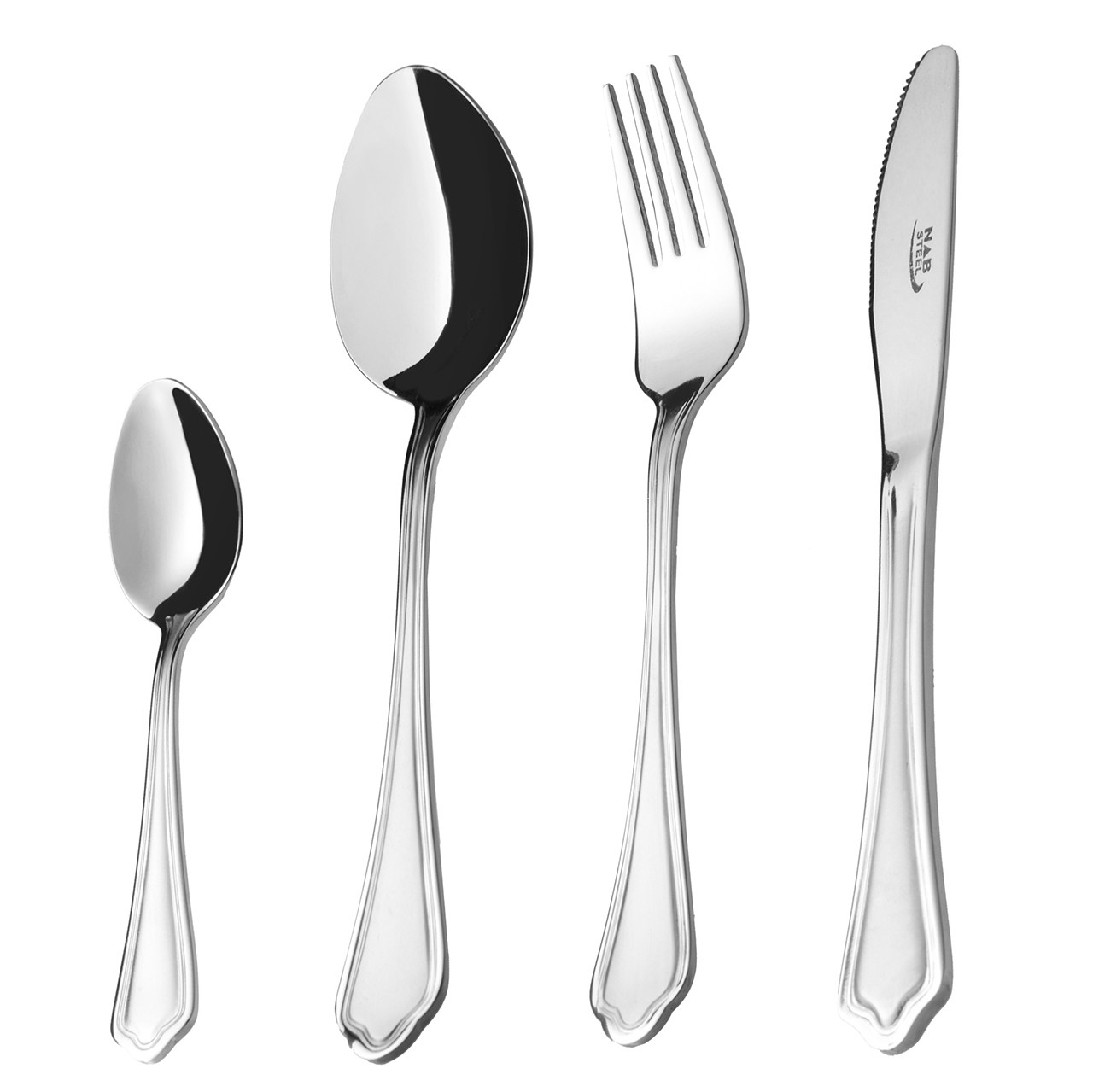 سرویس قاشق و چنگال 4 پارچه ناب استیل مدل venice مات