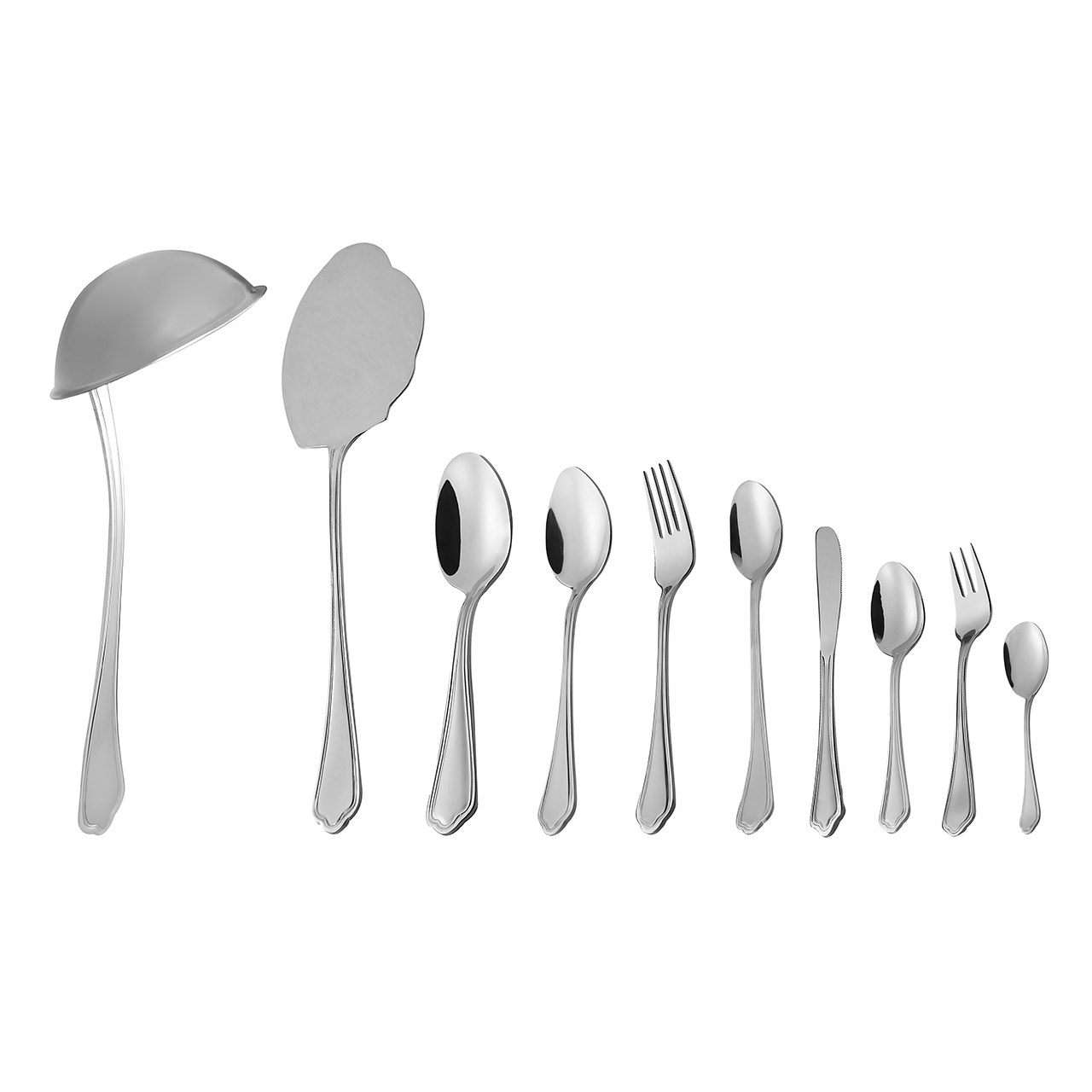 سرویس قاشق و چنگال 46 پارچه ناب استیل مدل venice مات