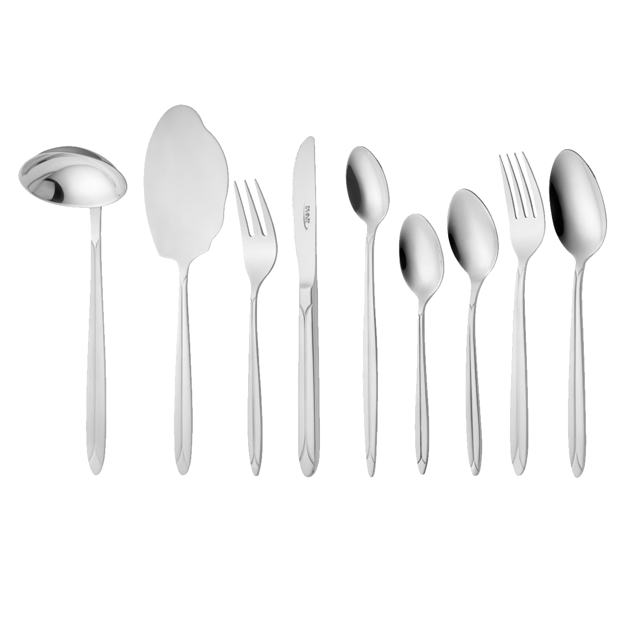سرویس قاشق و چنگال 57 پارچه ناب استیل مدل palermo