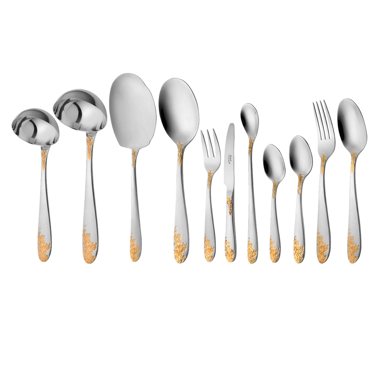 سرویس قاشق و چنگال 86 پارچه ناب استیل مدل imperial bb