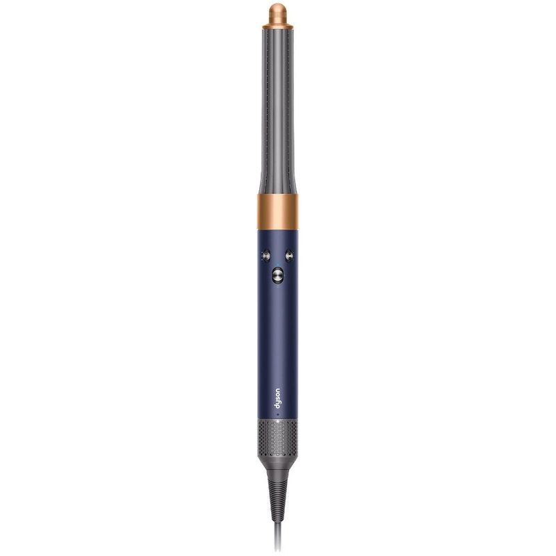 سشوار برس‌دار حالت‌دهنده 1300 وات دایسون مدل airwrap complete long volumise hs05 موتور ac وزن 680 گرم دارای سری شانه‌دار سری برس‌دار گرد پهن خشک‌کن ملایم کیف نگه‌دارنده با ویژگی فرکنندگی صاف‌کنندگی حجم‌دهندگی با قابلیت باد سرد