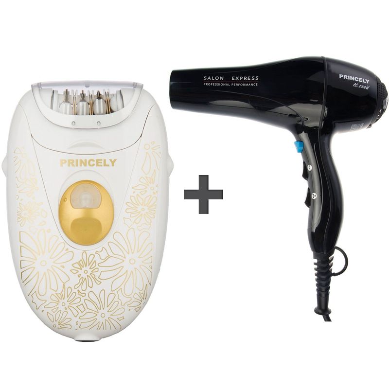 سشوار حرفه ای پرنسلی مدل pr244 و اپیلاتور پرنسلی مدل pr508