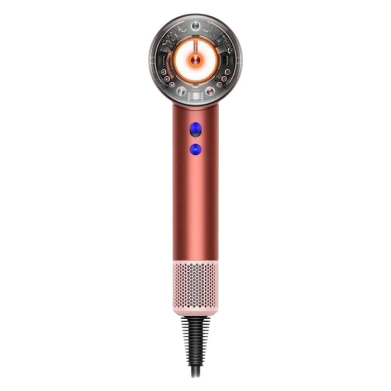 سشوار خانگی 220 وات دایسون مدل supersonic nural hd16 موتور ac وزن 2140 گرم دارای سری متمرکز‌کننده باریک متمرکز‌کننده پهن سری برس‌دار گرد پهن سری چرخشی سری شانه‌دار کیف نگهدارنده با ویژگی صاف‌کنندگی با قابلیت عملکرد توربو