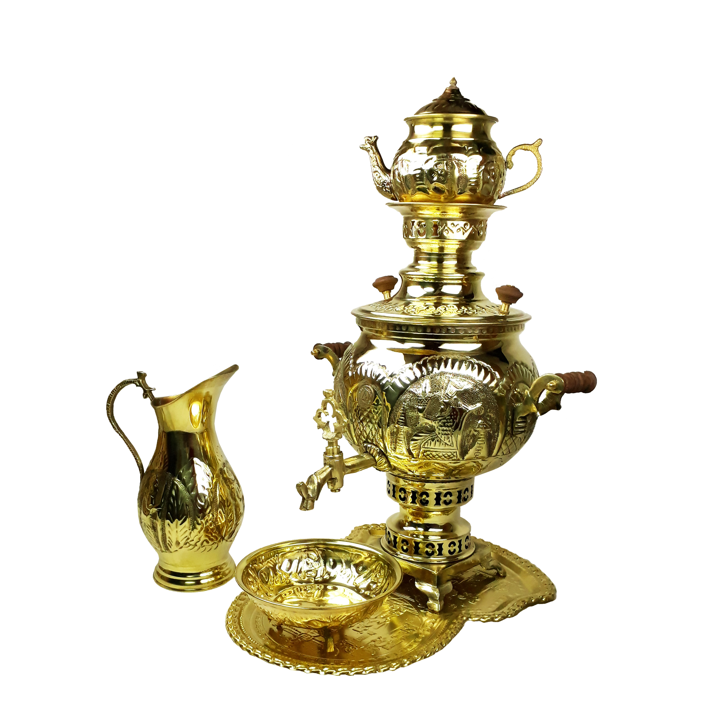 سماور زغالی کد 9910 ظرفیت 6 لیتر