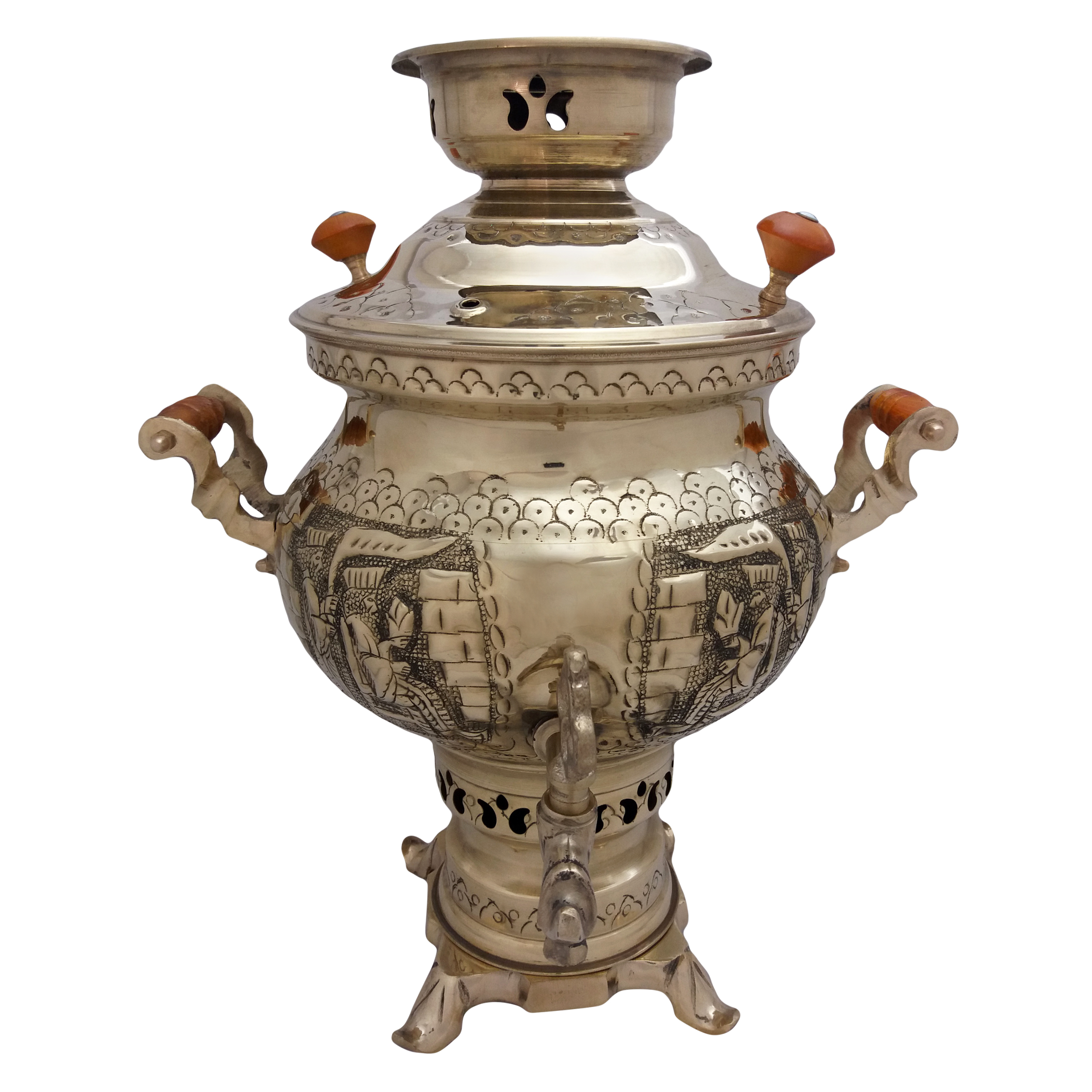 سماور زغالی گلستان مدل norsha z405 ظرفیت 6 لیتر