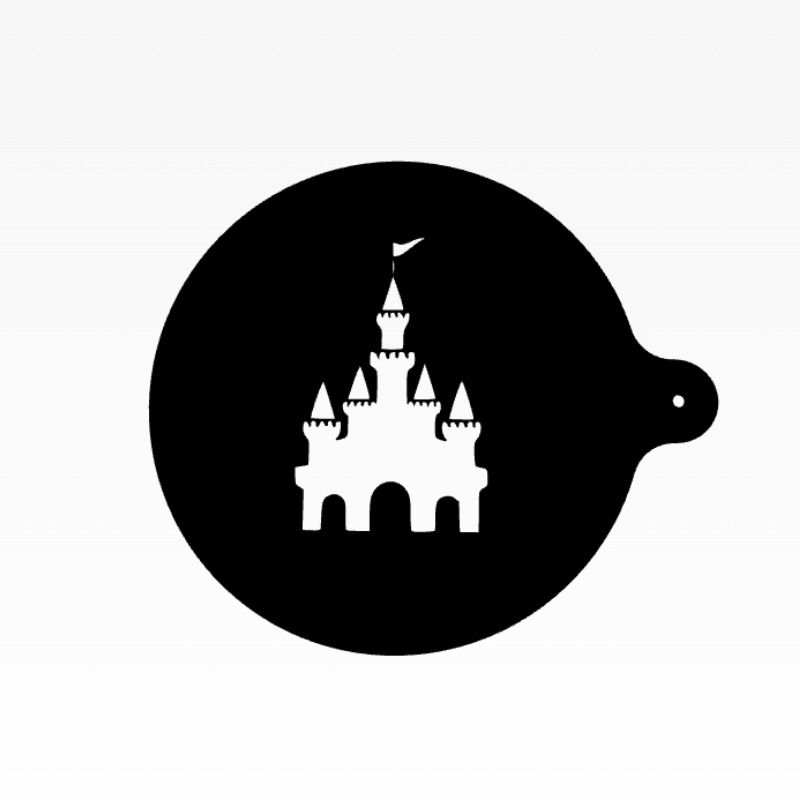 شابلون تزیین قهوه مدل castle