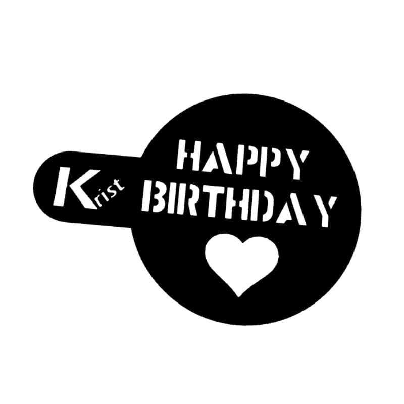 شابلون تزیین قهوه مدل happy birthday
