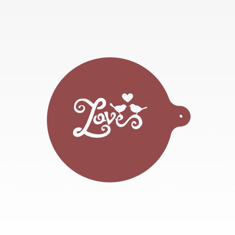شابلون تزیین قهوه مدل love