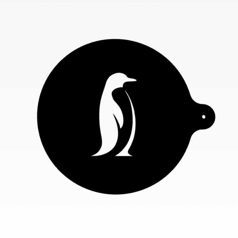 شابلون تزیین قهوه مدل penguin