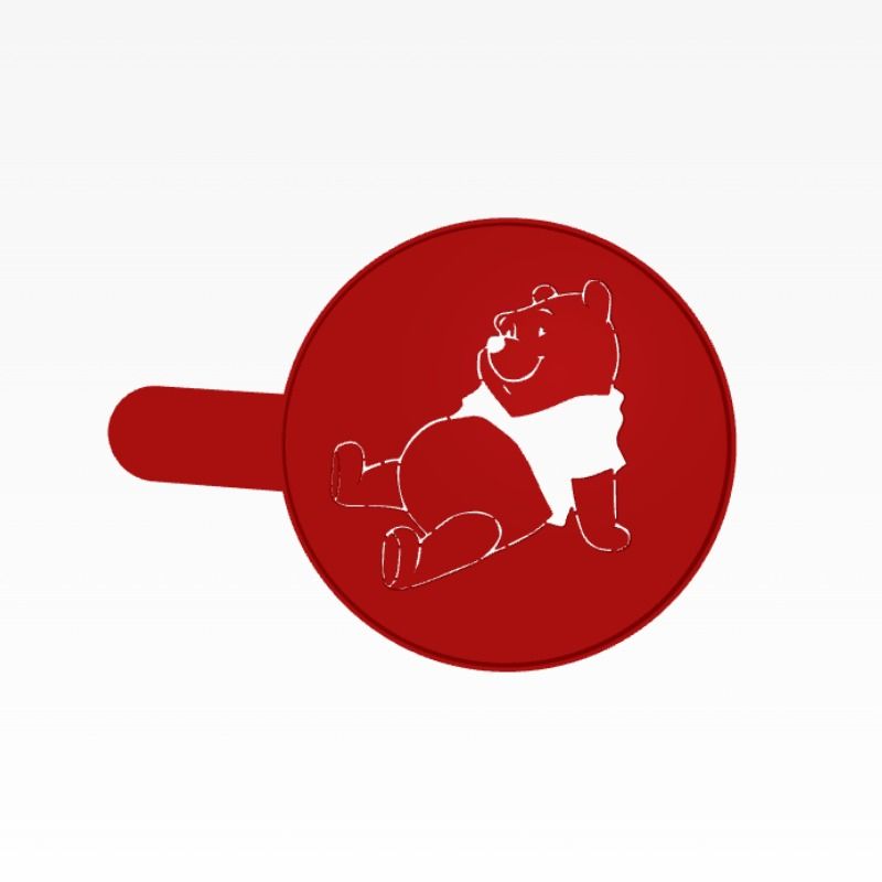 شابلون تزیین قهوه مدل pooh