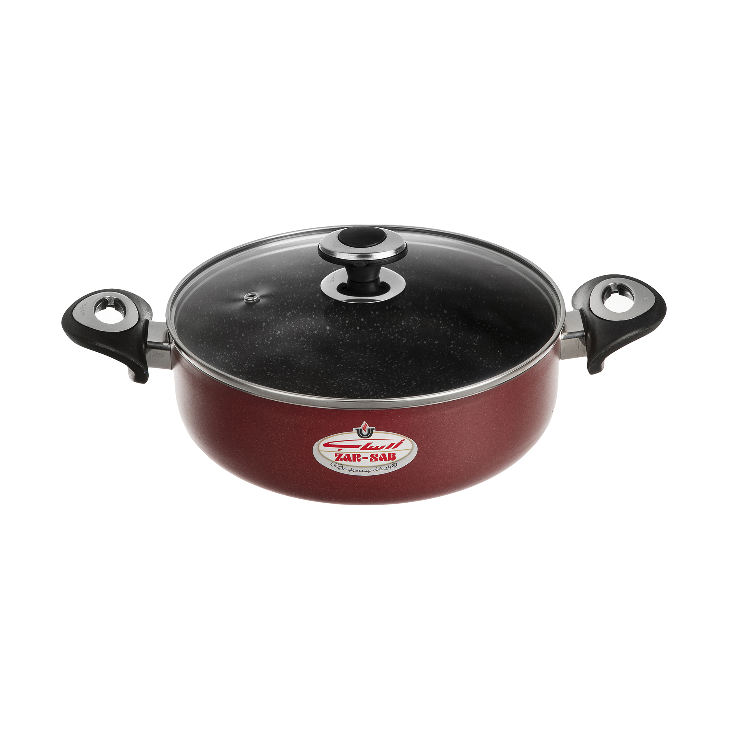 قابلمه کوتاه گرانیتا زرساب با در شیشه ای مدل gt 424kg سایز 24